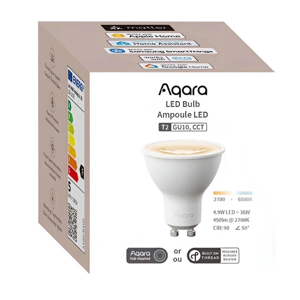 Lampadina LED T2 GU10 CCT intelligente compatibile Matter Zigbee Thread Bianco Aqara
