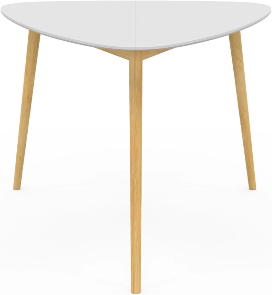 Tavolo da pranzo GAIA 4 persone piano bianco gambe in legno 110 cm
