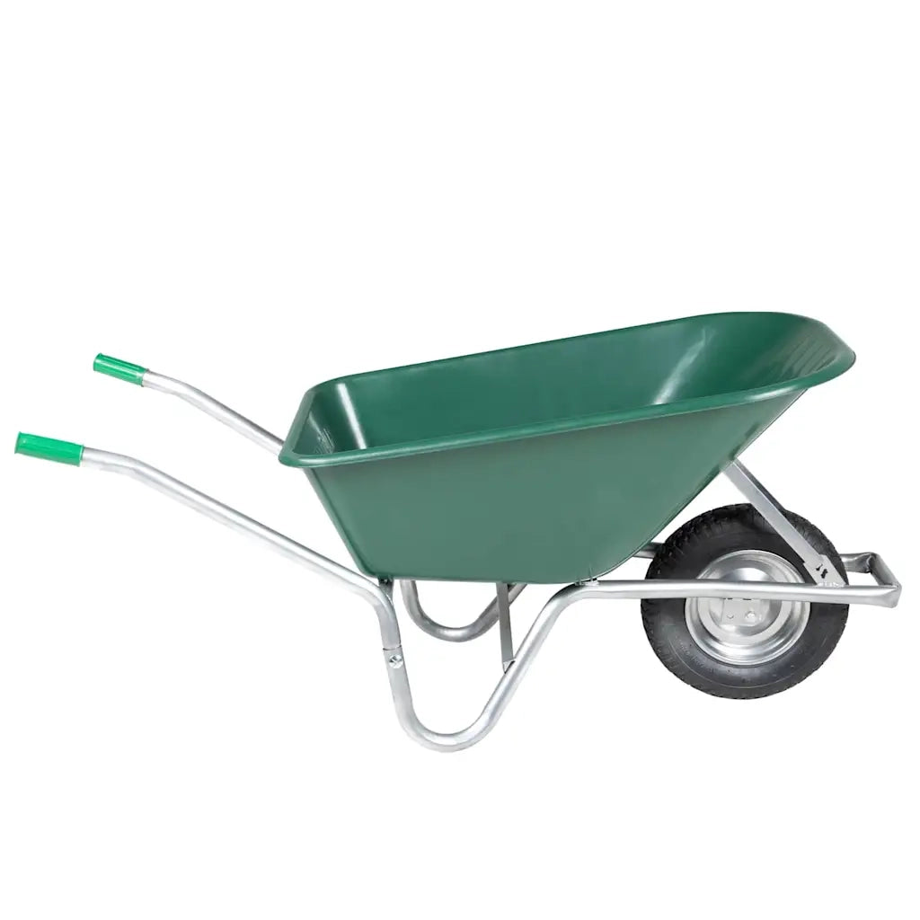 vidaXL Carriola Verde 90 L 150 kg in Acciaio Zincato e Plastica
