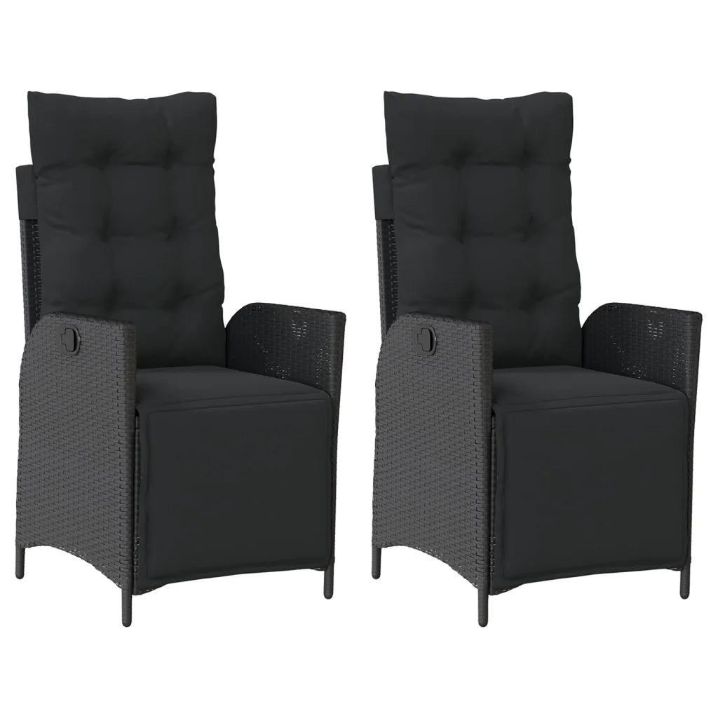 vidaXL Sedie da Giardino Reclinabili 2 pz con Poggiapiedi Polyrattan