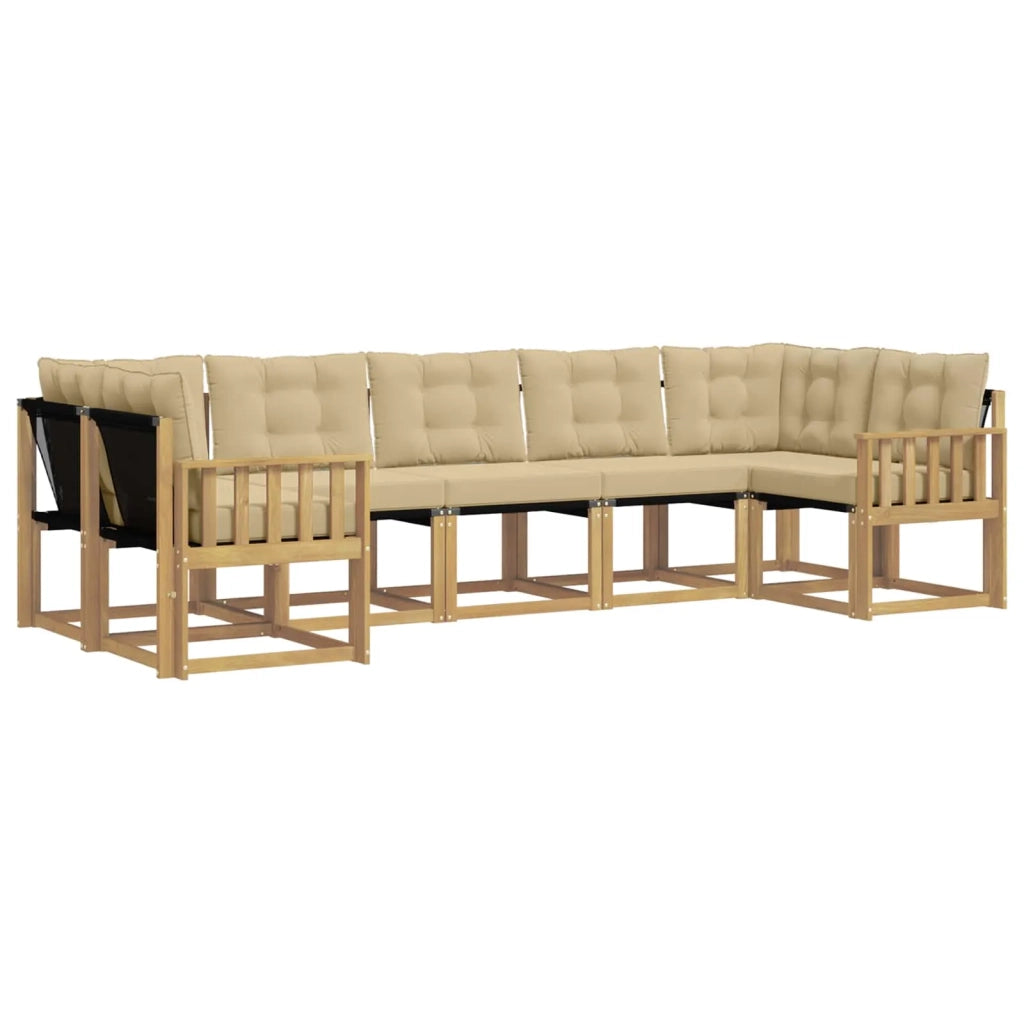 Set di divani da esterno 7 pz Bianco e Beige 3389835