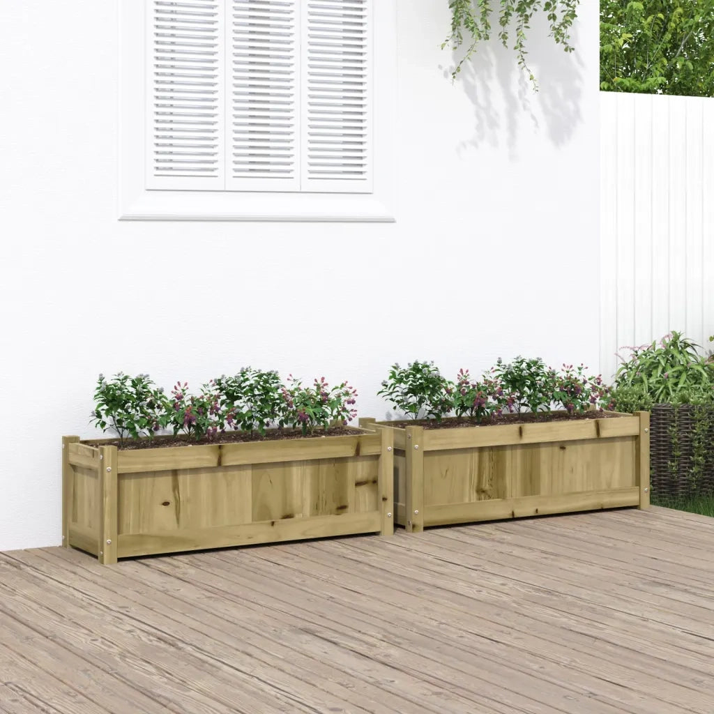 Fioriere da Giardino 2 pz in Legno di Pino Impregnatocod mxl 132543