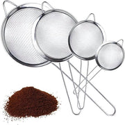 Set di 4 setole da cucina, setola da cucina in acciaio inossidabile di alta qualità, setola per cucina, acciaio inossidabile, per lo scolamento, l'imbottigliamento e lo sciacquaggio di verdure, pasta e tè, con rete in materiale resistente