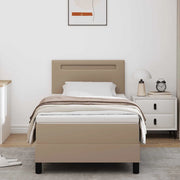 Letto a molle Cappuccino 90 x 190 cm Pelle sintetica