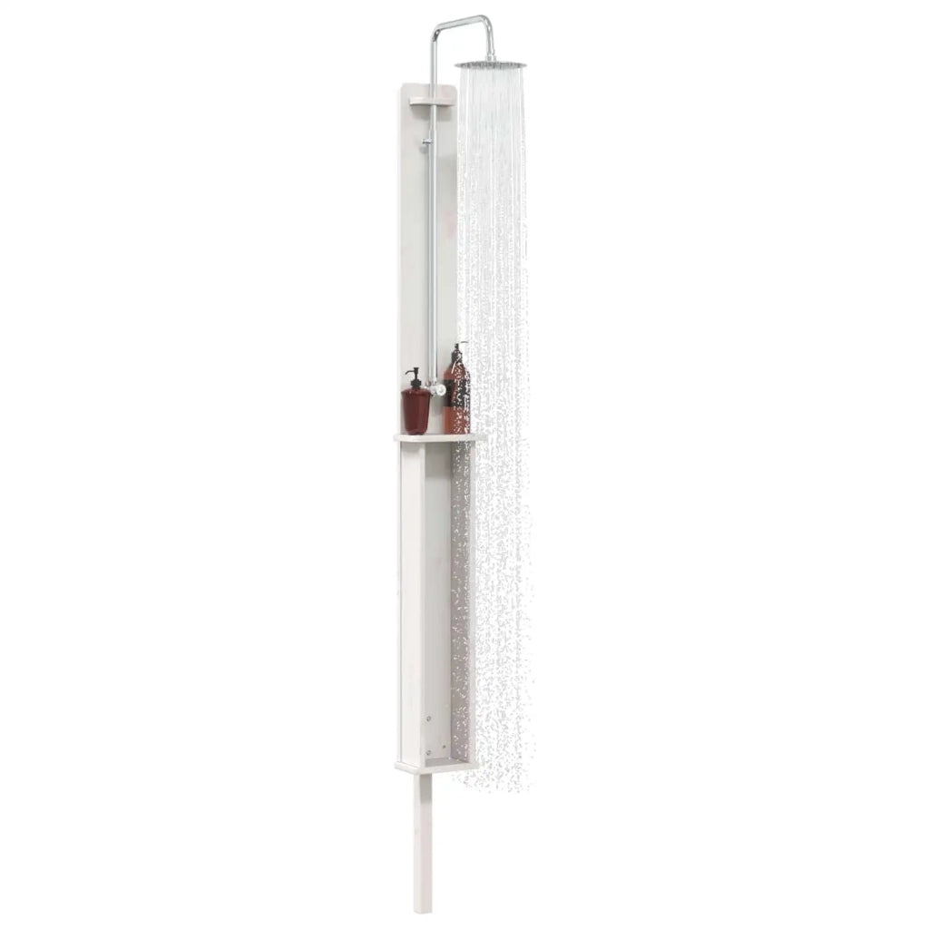 Doccia da esterno 246 cm Legno massello di pino e acciaio inox 886353