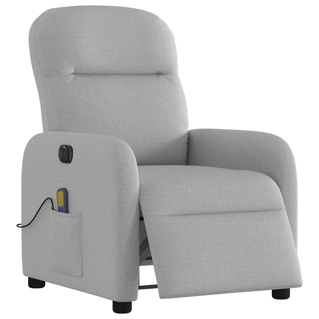 Divano Sedia-Poltrona Reclinabile Massaggio Elettrica Grigio Nuvola Tessuto 933850