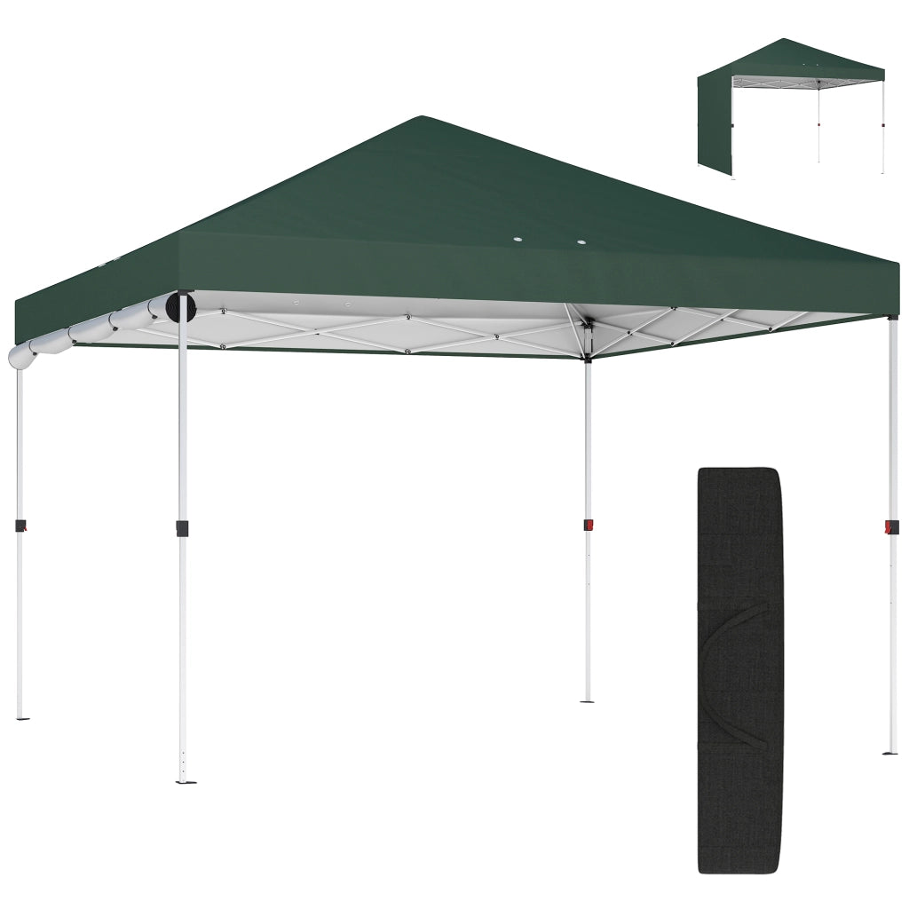 Carpa Pieghevole 3x3 m ¨C zephmum ¨C Verde con Pared Lateral UPF50+