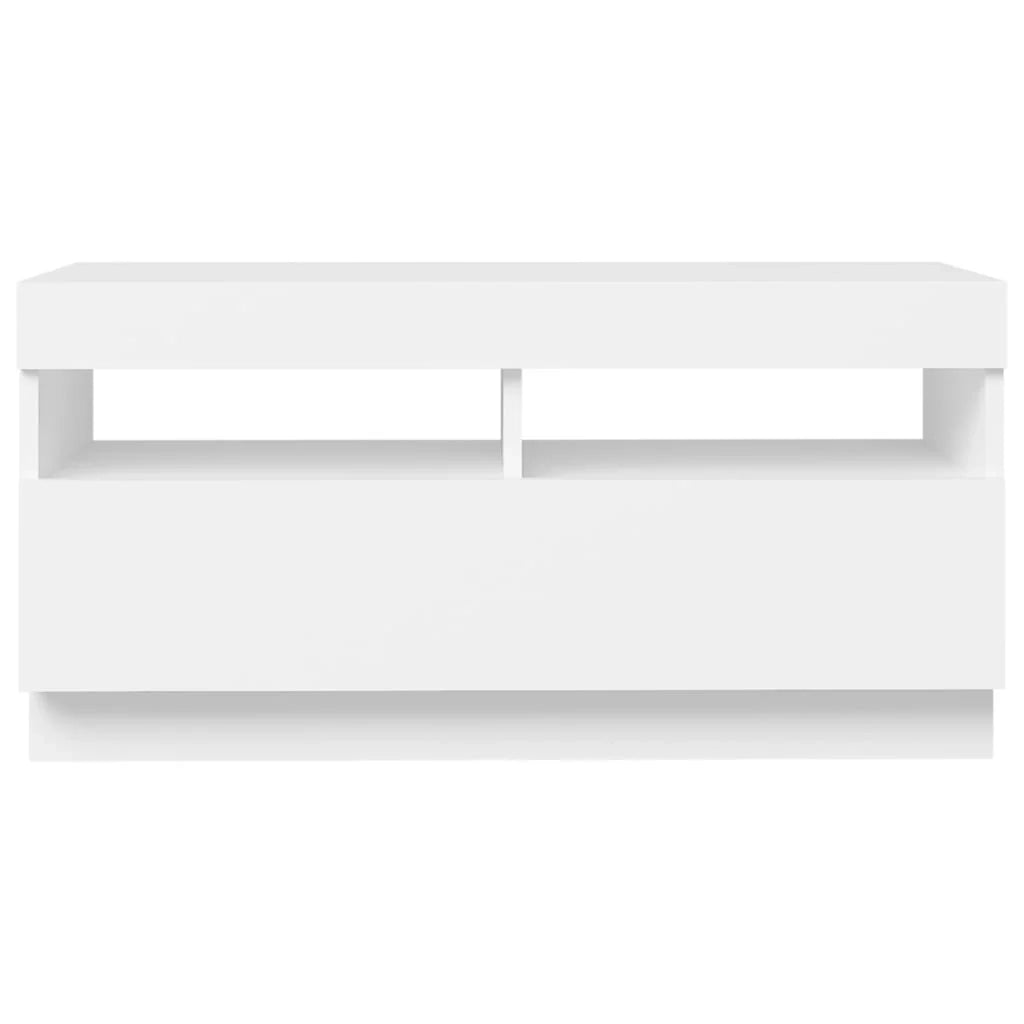 Mobile TV multimediale scaffale TV credenza mobile TV per sala da pranzo soggiorno camera da letto con luci LED 80 x 35 x 40 cm bianco 02_0026617
