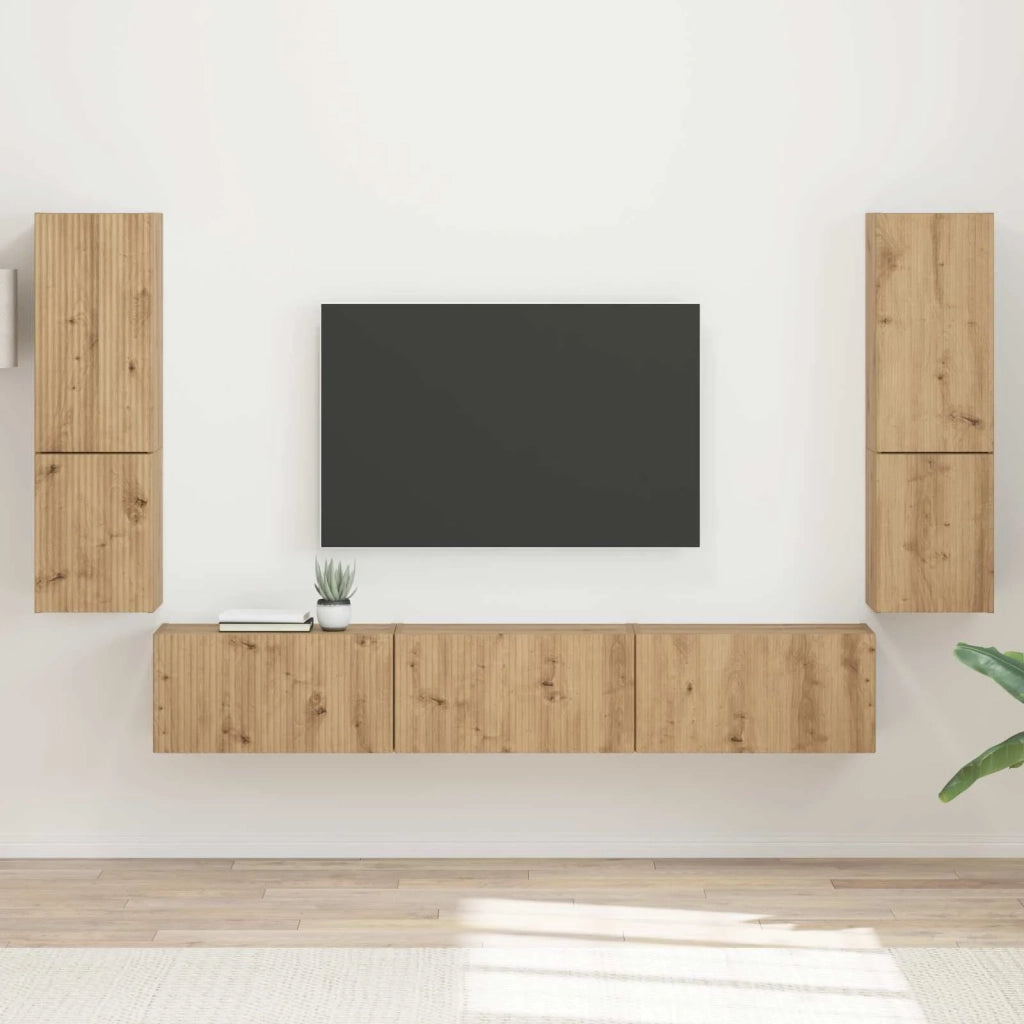 Set mobile TV 4 pcs Rovere artigianale Legno multistrato 3409050