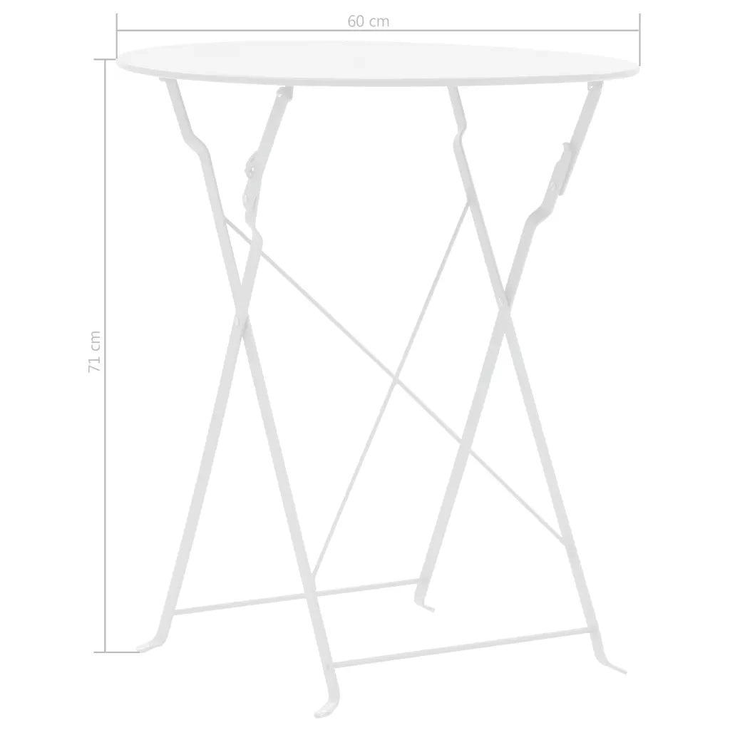 Set da Bistrot 3 pz | Set Salotto da Giardino in Acciaio Bianco
