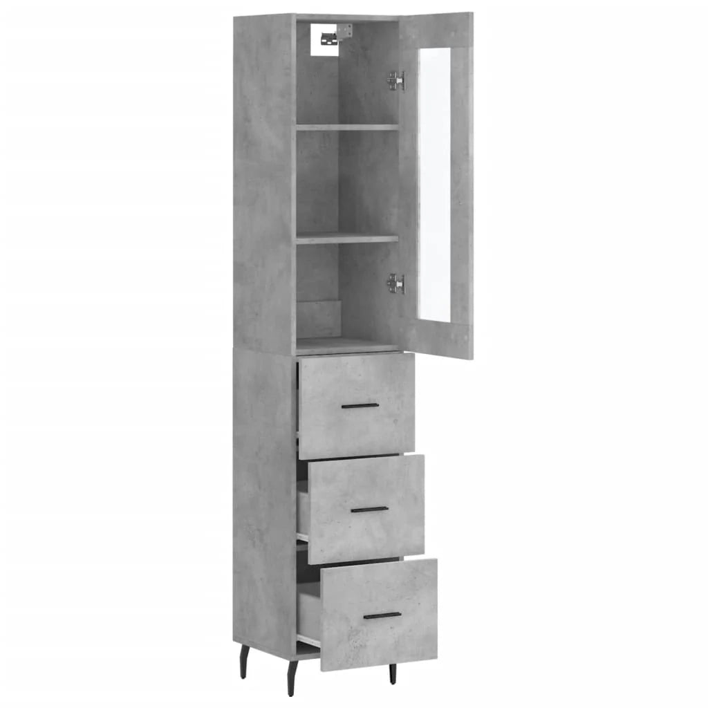 Buffet credenza cassettiera mobiletto mobile contenitore organizer per cucina soggiorno salotto alto 34,5 x 34 x 180 cm legno ingegnerizzato grigio 02_0034316