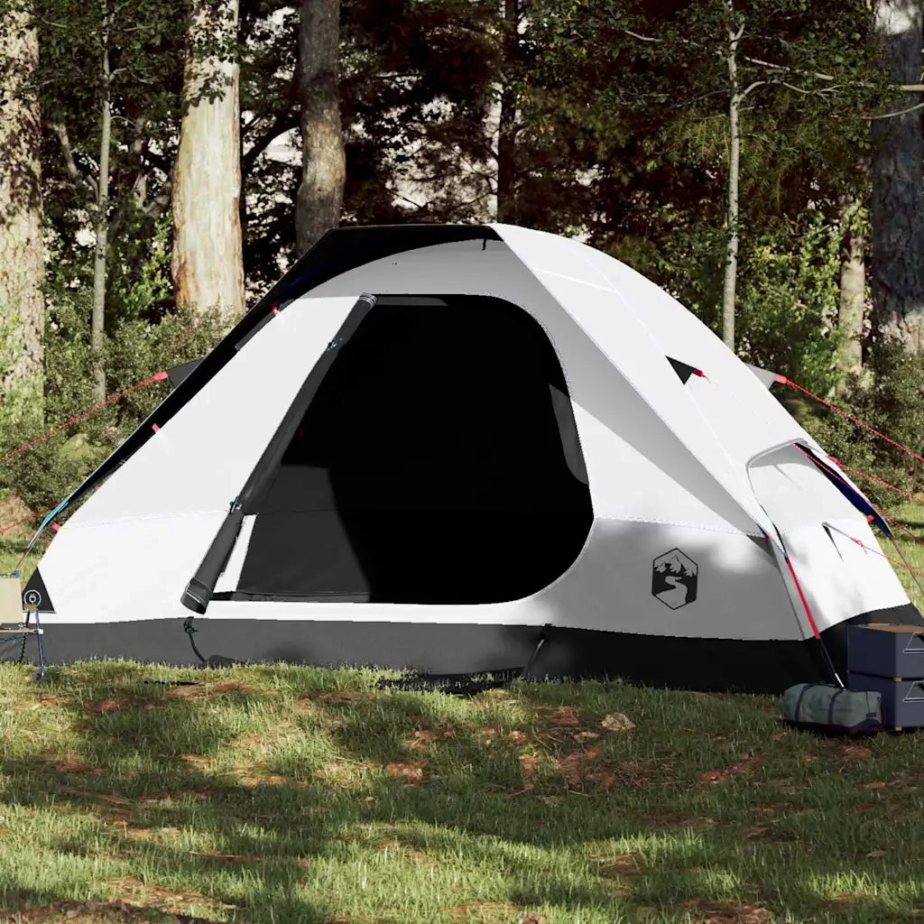 Tenda Familiare a Cupola 6 Persone Bianca Tessuto Impermeabile 94784