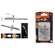 Trade Shop - Set 9 Pezzi Rivetti Rivetto 4.8 X 22 Mm Accessori Per Bricolage Ferramenta 94984 -