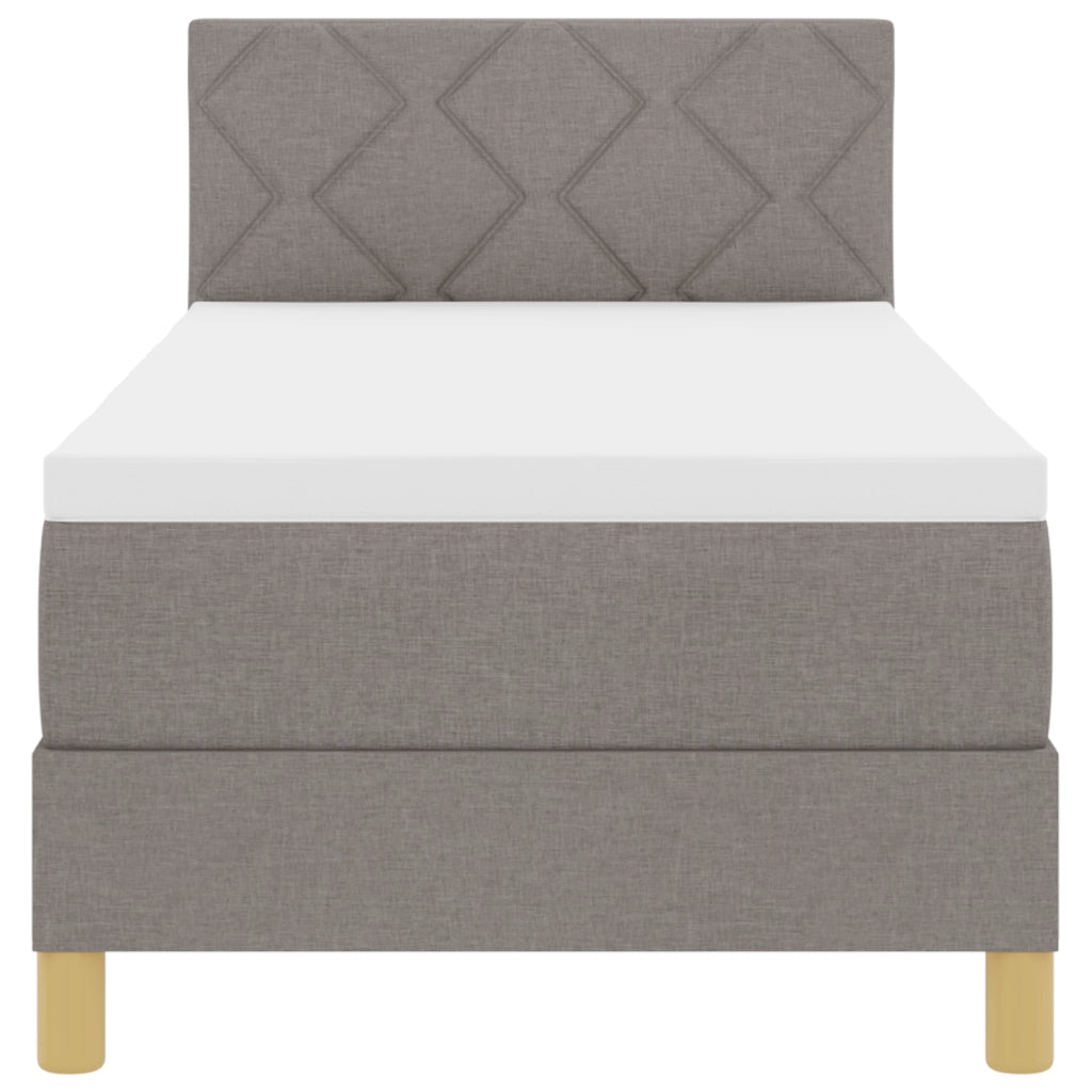 Letto con Box Spring con Materasso Tortora 80x200 cm Tessuto