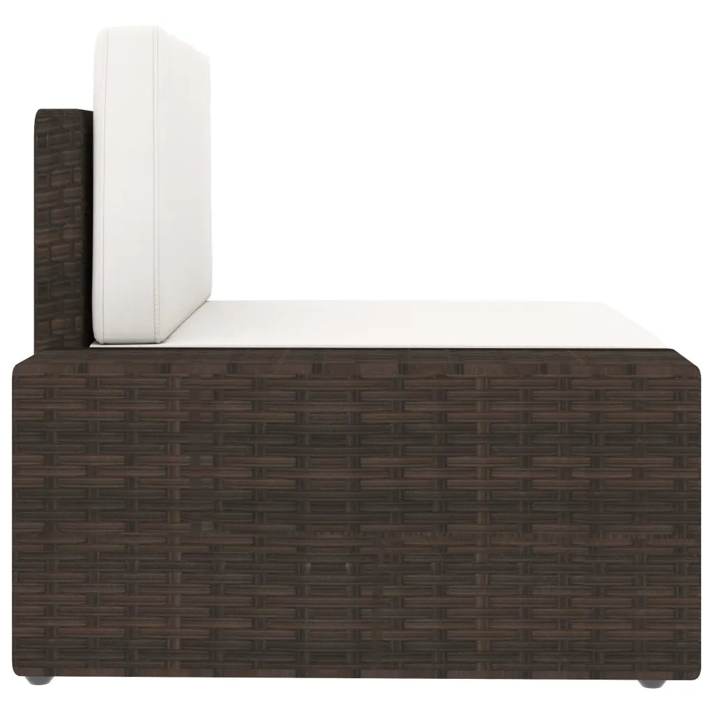 Divano Modulare a 2 Posti in Polyrattan Marrone