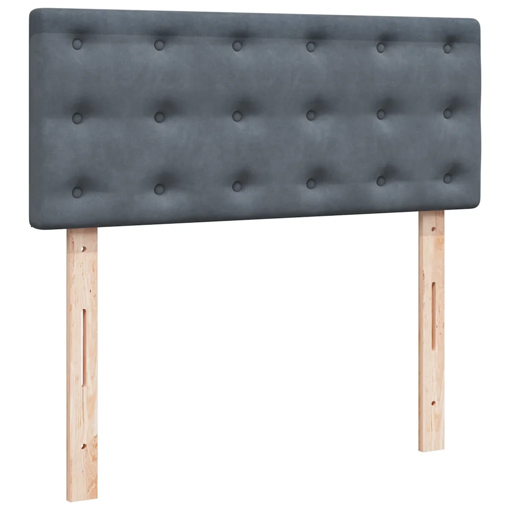 Giroletto a Molle con Materasso Grigio Scuro 120x190 cm Velluto