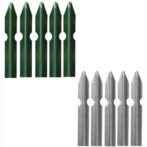 PALO PALETTO a T Altezza 200 cm in Acciaio PLASTICATO VERDE 30X30X3 mm Cf. 5 pz