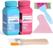 Laccante per pittura con diamanti, set di laccatura per pittura con diamanti con 240 ml di laccatura, 2 spatole in silicone e 2 pennelli per una fissazione duratura e effetto lucido per pittura con diamanti e puzzle.