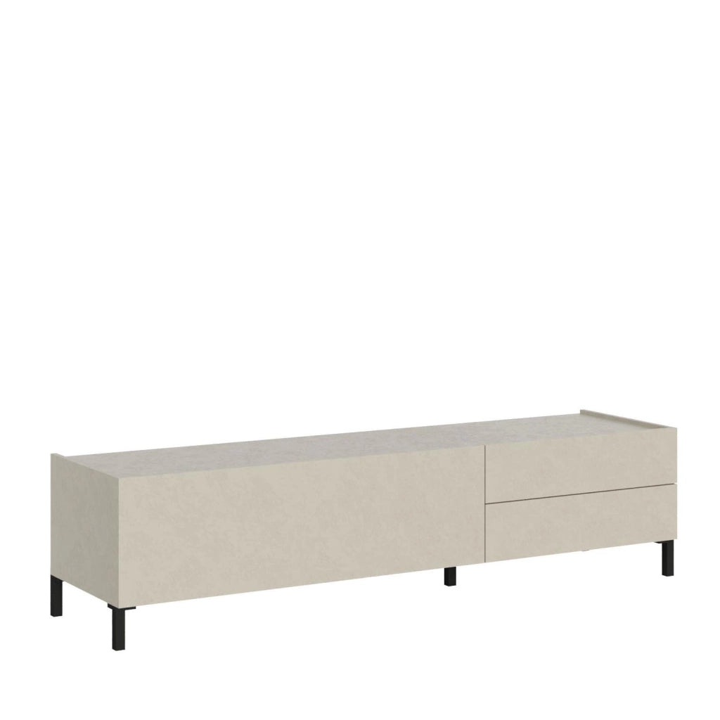 Porta TV 1 ribalta/2 cassetti 160x42x40 cm cashmere - SOLARIA