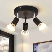 ZMH Faretto da soffitto neri 3 luci GU10 regolabili stile industriale metallo per cucine camere letto sale pranzo