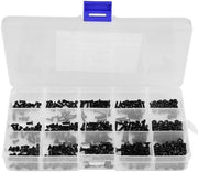 Assortimento di viti a 6 gheroni in acciaio carbonio - M2/M2.5/M3 - trattamento anticorrosivo + giallo verniciato - connessione robusta - viti a testa a 6 gheroni