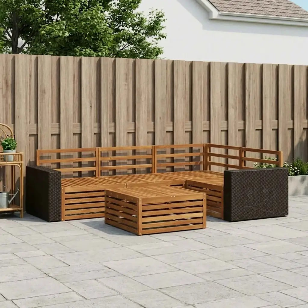 Set di divani da esterno 5 pcs Naturale 79 x 79 x 37 cm