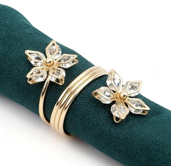 Set di 6 servitopi con clip in forma di fiori con buchi per decorazione da tavola (oro)
