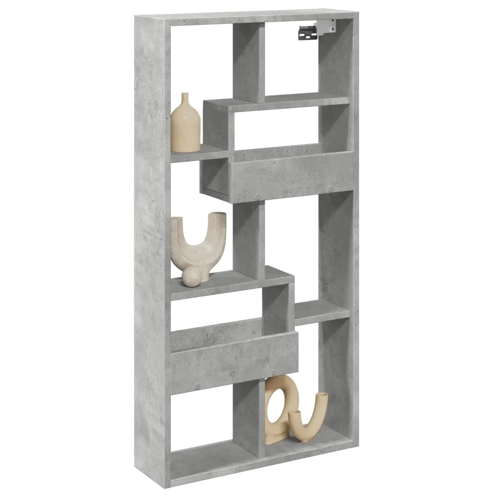 Armadietto a Muro | Mobile a Parete Grigio Cemento 50x15x100 cm in Truciolato