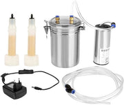 Macchina per la mungitura elettrica 2L in acciaio inossidabile per bovini e capre - Portatile e efficiente - Attrezzatura per la mungitura per fattorie e allevamento - Articoli domestici per l'allevamento del bestiame (presa di corrente EU)