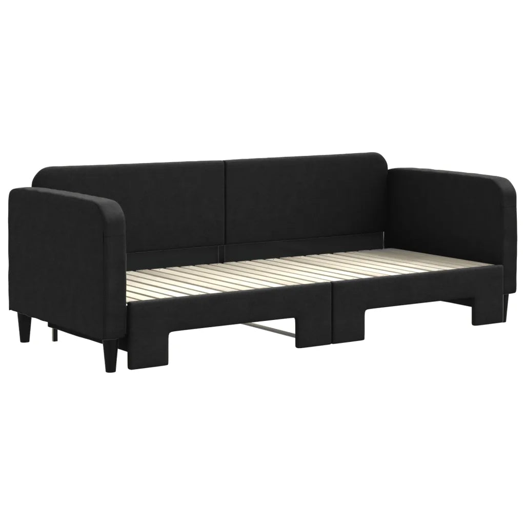 Divano Letto con Letto Estraibile-Sofa Letto-Daybed Nero 80x200 Tessuto 729240