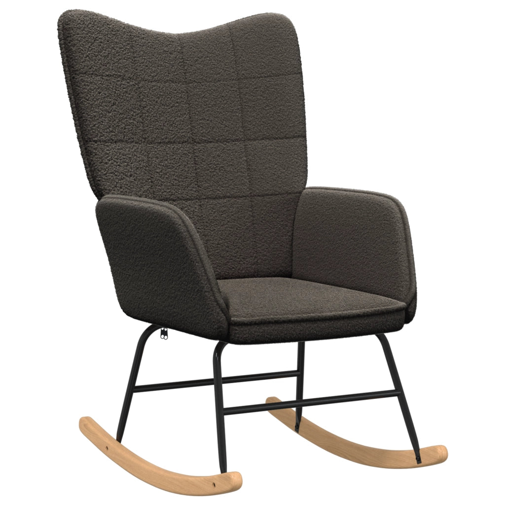 Sedia Relaxante  Grigio Scuro in Tessuto Simil Lana Riccia