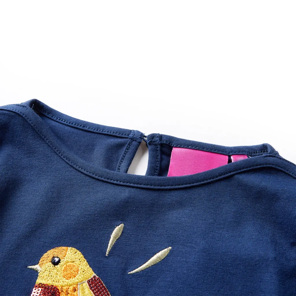 Maglietta per Bambini Maniche Lunghe Blu Marino 116