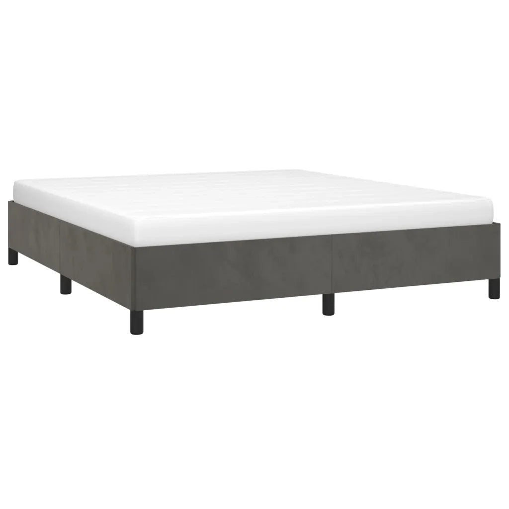 Giroletto senza Materasso Grigio Scuro 180x200 cm Velluto 347337