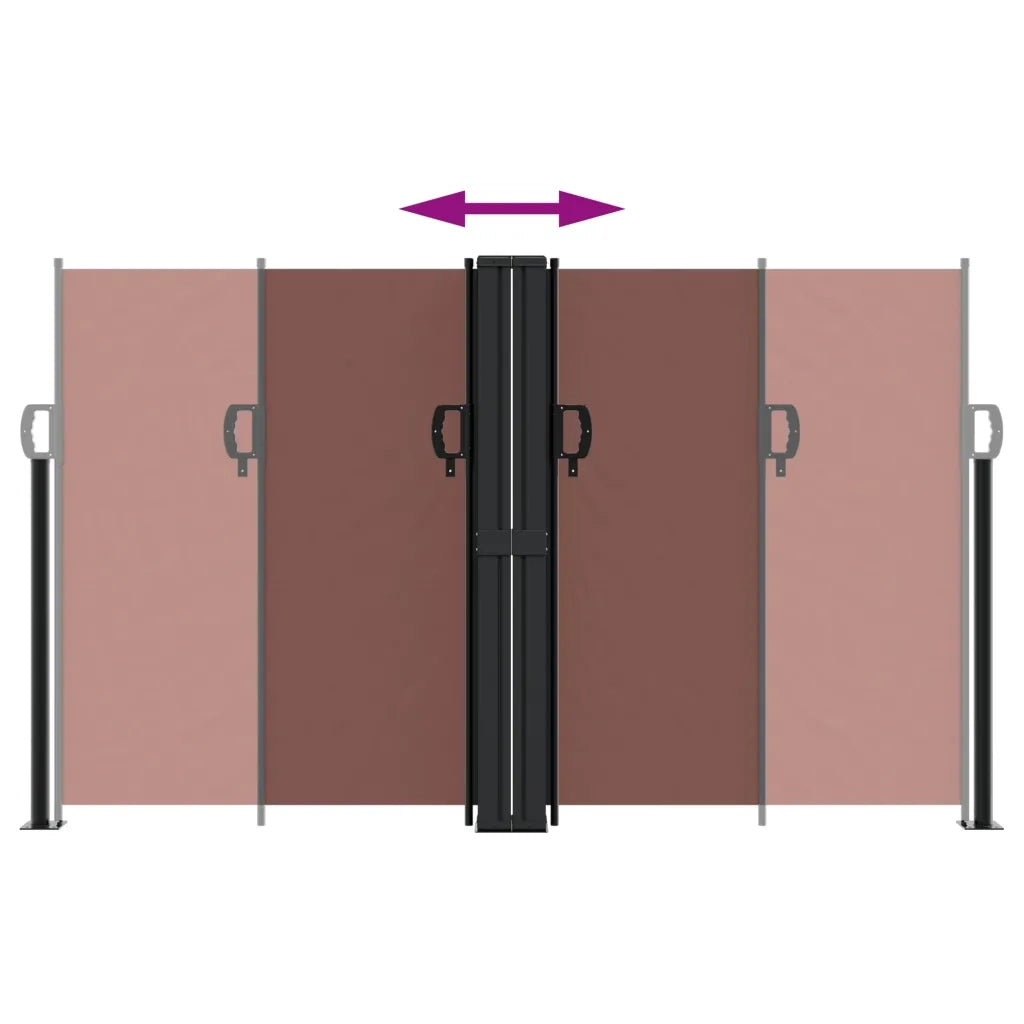 Tenda Laterale Retrattile Marrone 140x1200 cm 4004809