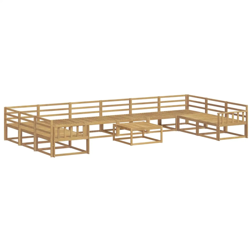 Set di divani da esterno 11 pcs Bianco Legno di Acacia Massello
