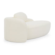Divano compatto - design arrotondato e cuscino - in teddy - beige - 102 × 33 × 32 cm