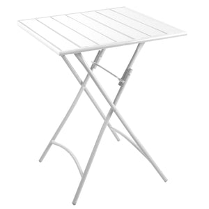 Tavolo da Giardino 80x80xh72 cm in Metallo Rovigo Bianco