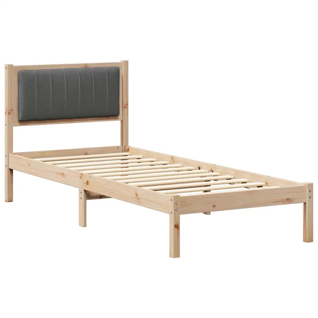 Letto con Testiera Rivestita Grigio scuro 75 x 190 cm 878300