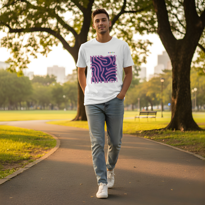 T-shirt cromika arte e colore in cotone naturale *** misura extralarge - xl, modello cromika waves, confezione 1