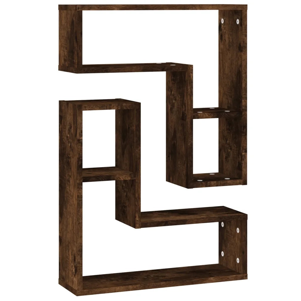 Mensole da Parete 2pz Rovere Fumo 50x15x50 cm Legno Multistrato cod mxl 33115