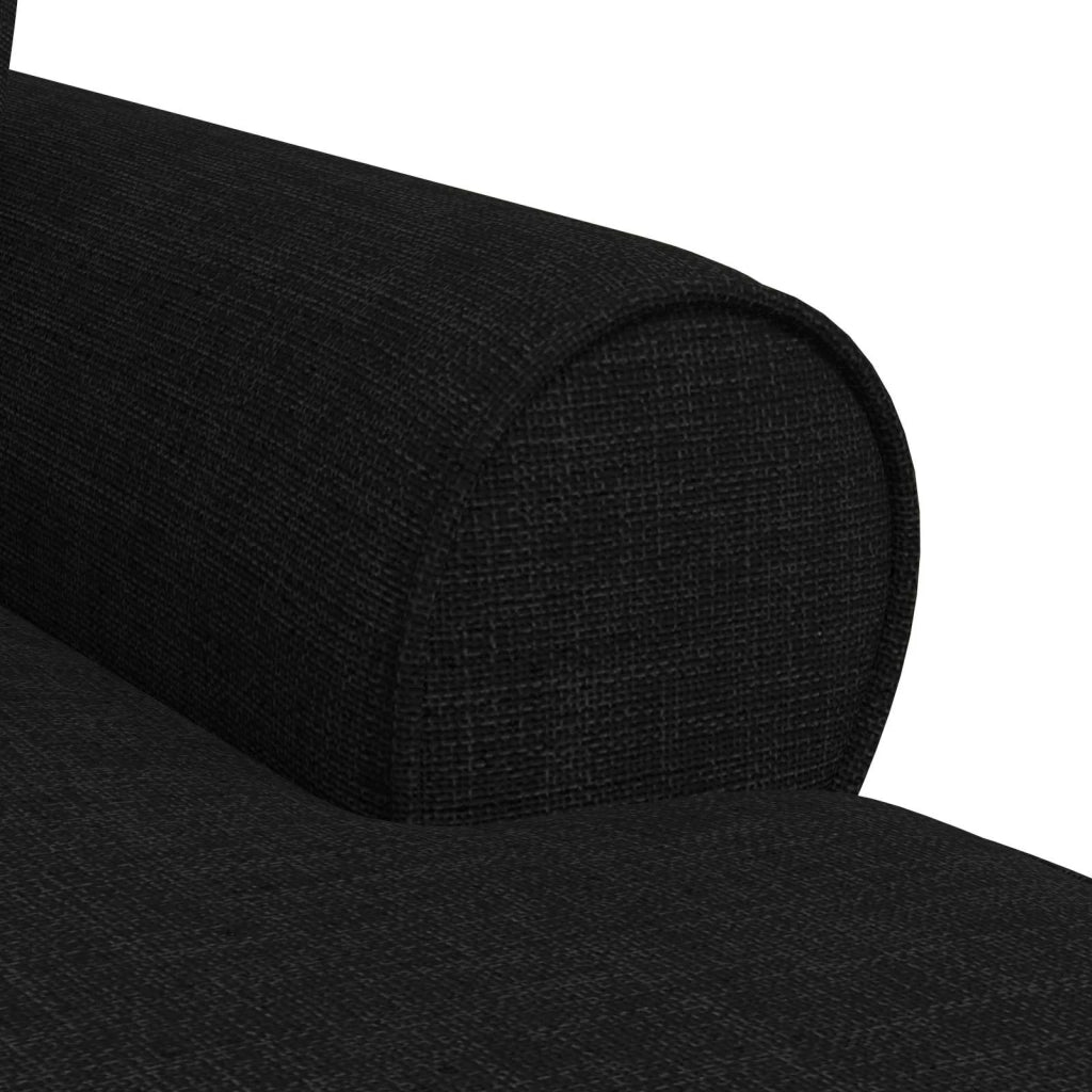 Chaise Longe con Gonna con cuscino 3 pz Nero Tessuto CFW9449497