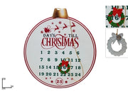 1 Pezzo Calendario Avvento Natale Palla in Latta 38 x 34 cm Vari Decori