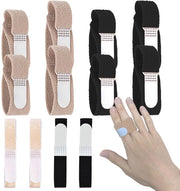 Fasciatura per dito - Fascia per dito riutilizzabile - Supporto per dita rotte - Nero e pelle - Adatto per il trigger finger - Set di 12