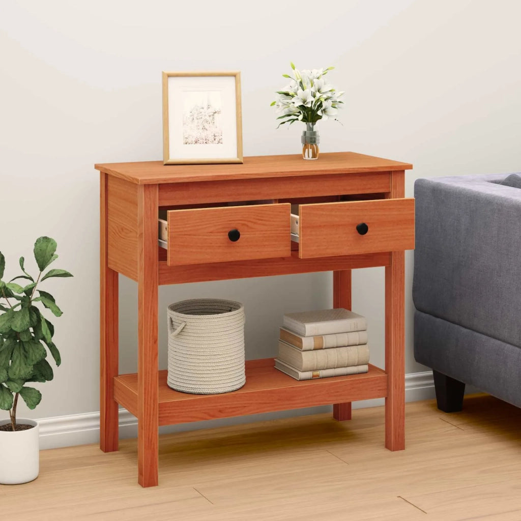 Tavolo consolle con cassetto Marrone cerato 75 x 35 x 75 cm 869934