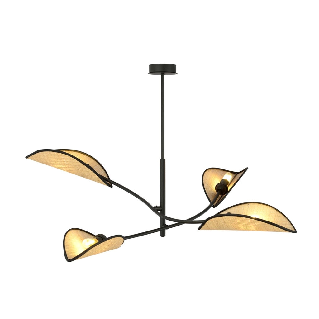 Plafoniera Emibig Lotus 4xE14 nero rattan 102cm IP20