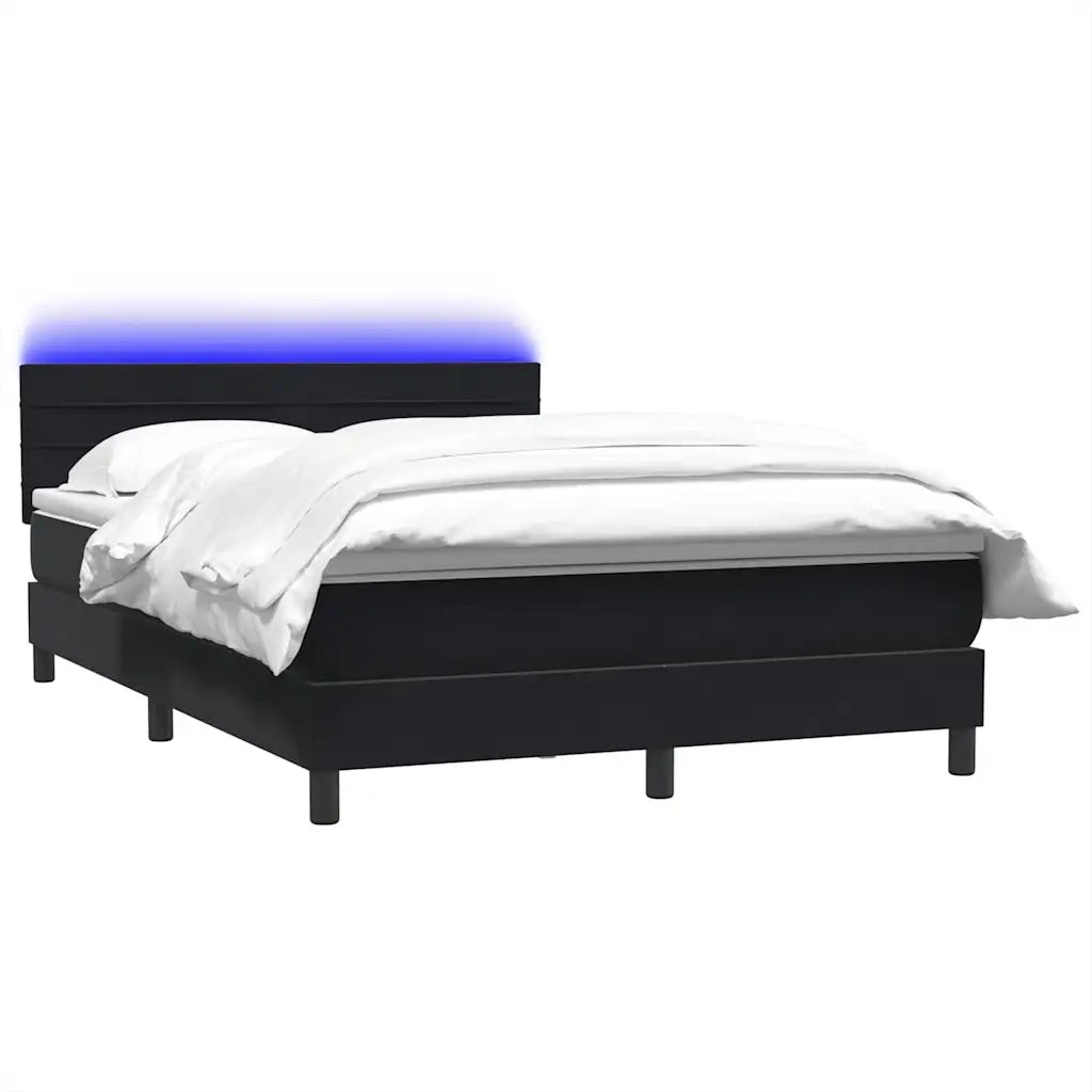Giroletto a Molle con Materasso Nero 160x210 cm in Velluto