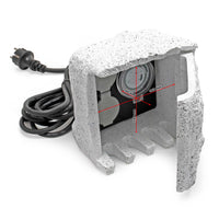 Presa multipla con timer, effetto pietra, Multipresa per esterno con 2 prese, protezione IP44