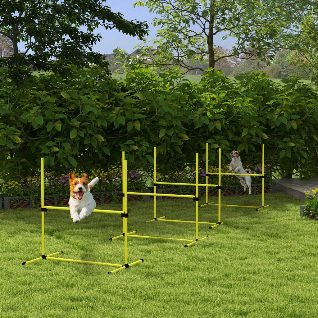 Set 4 ostacoli agility per cani con sistema di fissaggio e sacco ¨C zephmum ¨C nero