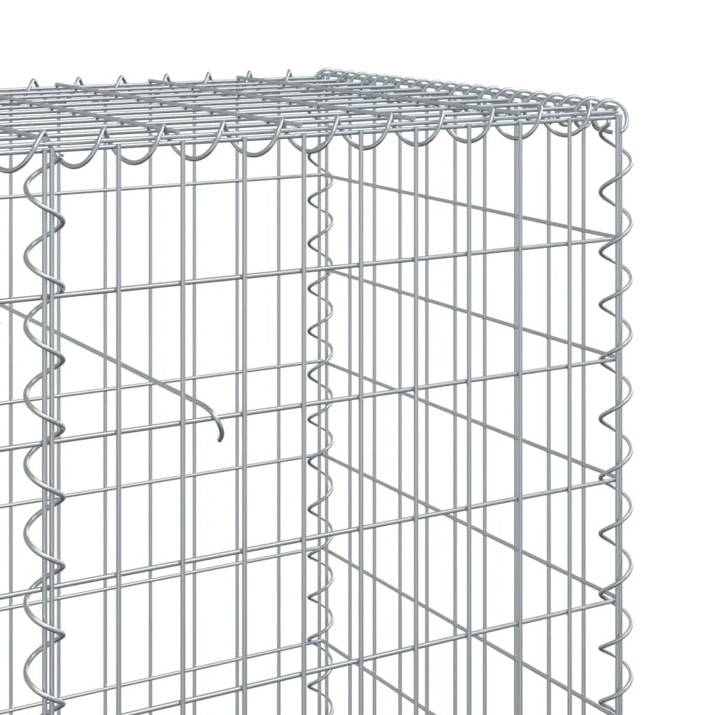 Gabbione recinto a gabbia muro di contenimento con coperchio 1000 x 50 x 100 cm ferro zincato argento 02_0040115