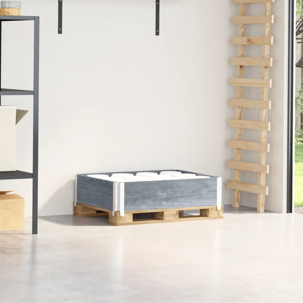 vidaXL Paretale per Pallet Grigio 80x60 cm in Legno Massello di Pino